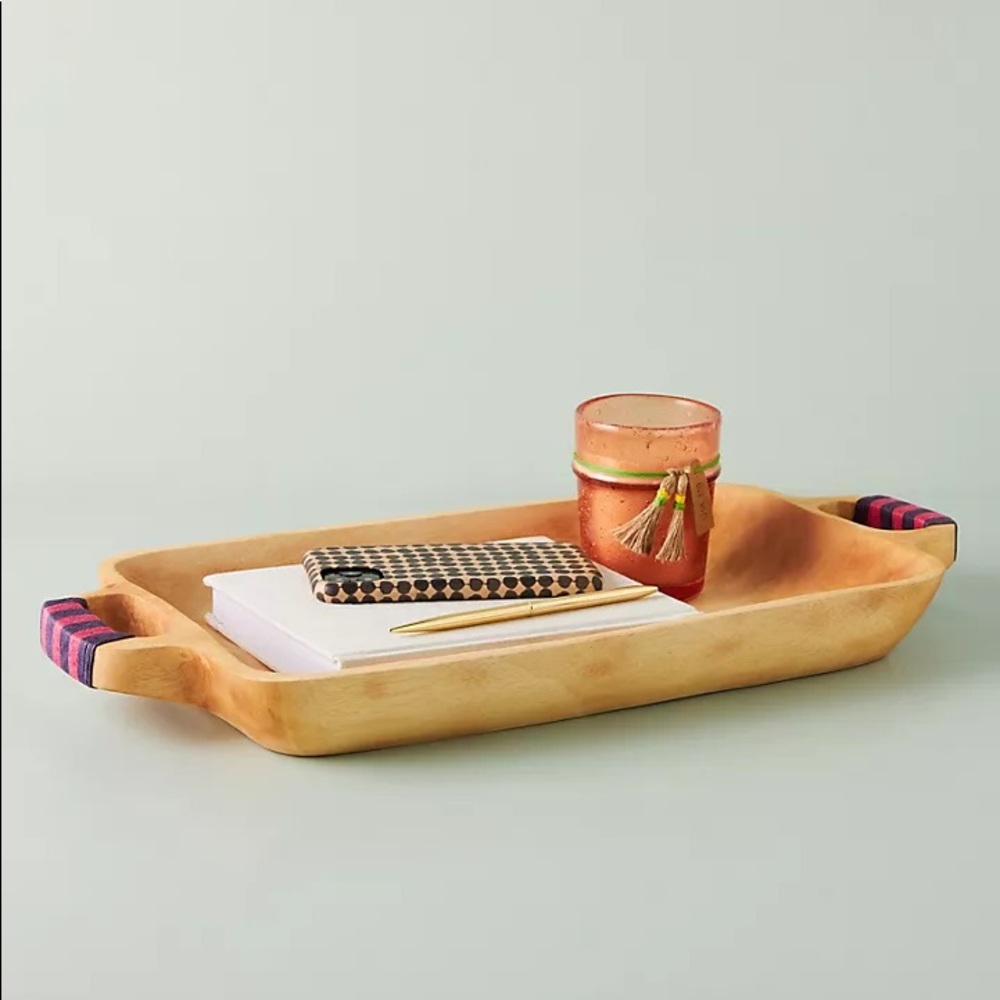 Handcarved Amai Decorative wood Tray from anthropologie